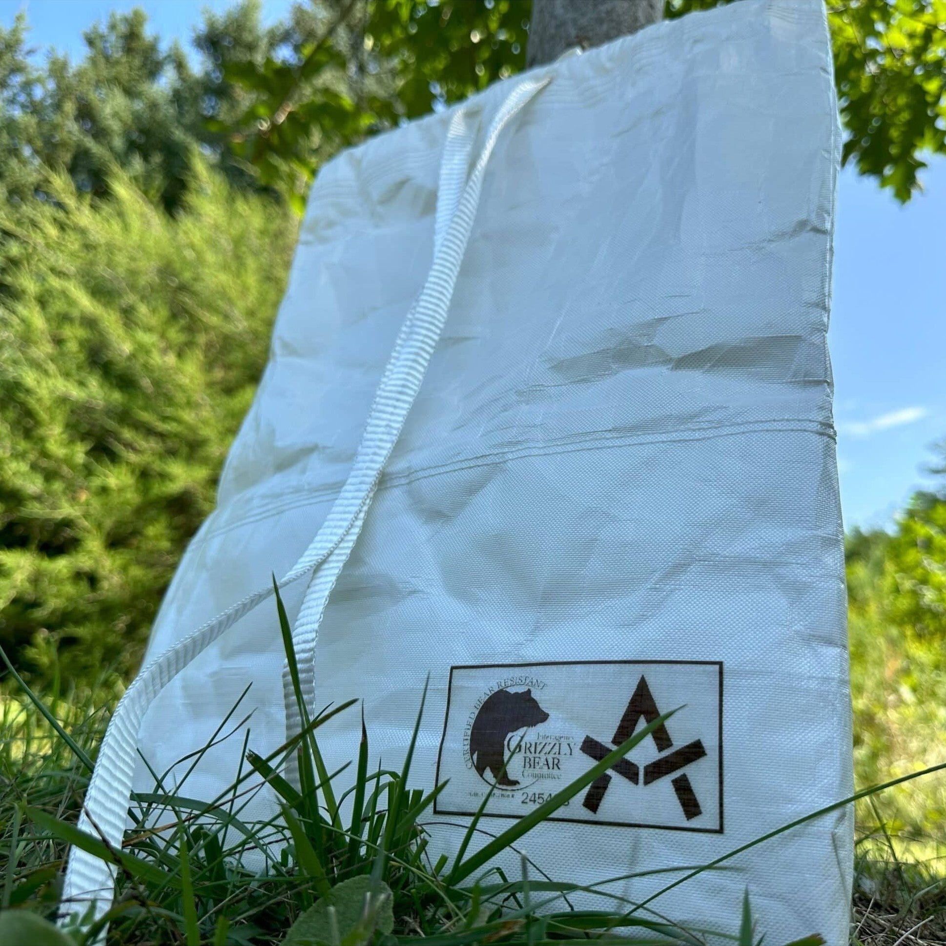 Ultralight Bear Locker: Grizzly Bear Resistant Bag Adotec Gear Grizzly Bear Outdoor Storage Bag in White with Durable Fabric and Strong Handles