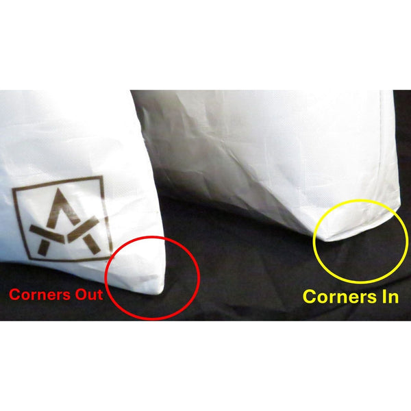 Adotec Gear durable outdoor bags demonstrating corners in and corners out configurations for versatile use