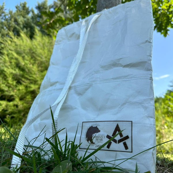 Adotec Gear Grizzly Bear Outdoor Storage Bag in White with Durable Fabric and Strong Handles